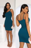 Vestido verde jade ALCINHA canelado - comprar online