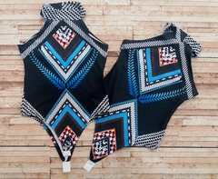 Body gola arabesco azul - comprar online