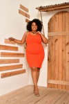 Vestido Alcinha Plus Laranja