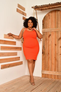 Vestido Alcinha Plus Laranja