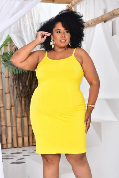 Vestido Alcinha Plus Amarelo