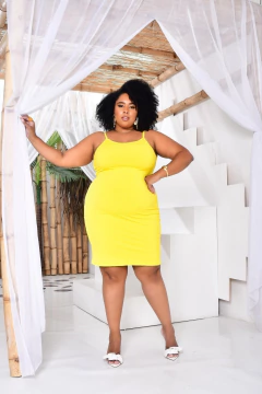 Vestido Alcinha Plus Amarelo na internet