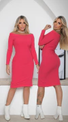 Vestido PINK manga longa ombro a ombro