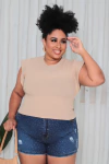 CROPPED AMÊNDOAS PLUS SIZE MUSCLE TEE
