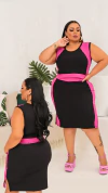 Conjunto PLUS Bi-Color Canelado Premium FUCSIA