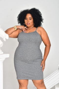 Vestido Alcinha Plus Cinza - loja online