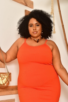 Vestido Alcinha Plus Laranja - GGS Modas