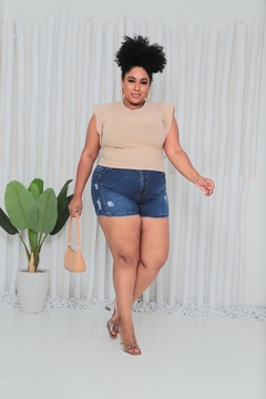 CROPPED AMÊNDOAS PLUS SIZE MUSCLE TEE - GGS Modas
