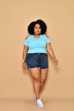 CROPPED RECORT PLUS BABY BLUE - loja online