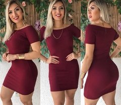 Vestido MANGUINHA canelado marsala - comprar online