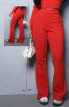 CALÇA VERMELHO CANELADO POWER FLARE