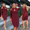 VESTIDO MARSALA GOTA MANGA LONGA