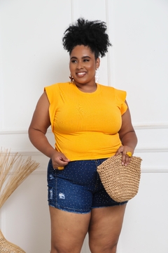 CROPPED DAMASCO PLUS SIZE MUSCLE TEE - loja online