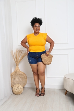 CROPPED DAMASCO PLUS SIZE MUSCLE TEE - GGS Modas