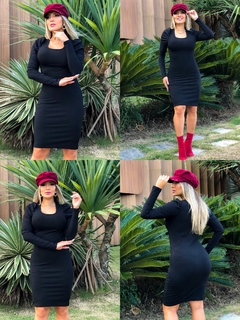 VESTIDO PRETO PRINCESA MANGA LONGA - comprar online