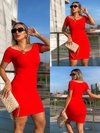 Vestido LARANJA MANGUINHA canelado