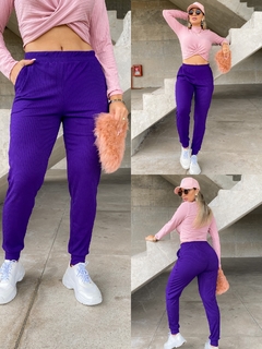 CALÇA VIOLETA CANELADO