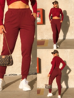 CALÇA MARSALA CANELADO