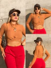 CROPPED CARAMELO CANELADO