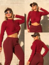 CROPPED MARSALA CANELADO