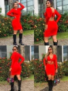 VESTIDO LAÇO 2 EM 1 LARANJA CANELADO
