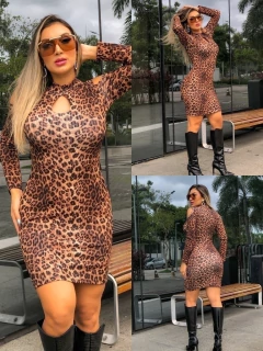 VESTIDO ONÇA GOTA MANGA LONGA