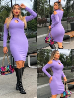 VESTIDO LILAS GOTA MANGA LONGA