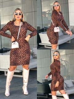 VESTIDO ONÇA PRINCESA MANGA LONGA