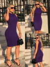 Vestido VIOLETA Mídi Gola sem manga