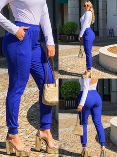 CALÇA AZUL BIC CANELADO