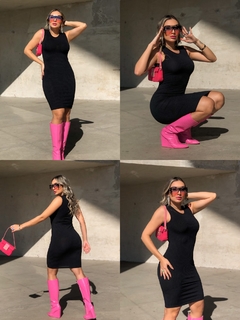 Vestido preto MIDI REGATA
