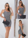 Vestido Alcinha Pied de Poule