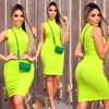 Vestido LEMON midi gola sem manga