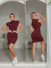 Vestido MARSALA gola alta com manguinha