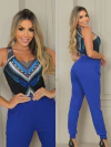 Body regata preto arabesco azul e branco