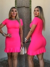 Vestido NEON PINK BABADO