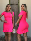 Vestido NEON PINK BABADO