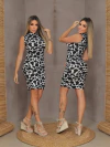 Vestido Vaquinha midi gola sem manga