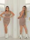 Vestido PDP Branco/Caramelo NOZINHO canelado