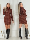 Vestido PDP TERRA COTA manga longa gola alta