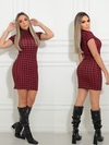 Vestido PDP VERMELHO gola alta com manguinha