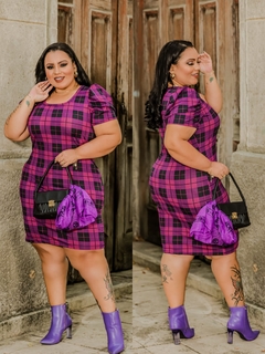 Vestido Plus XADREZ Fucsia PRINCESA