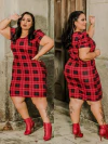 Vestido Plus XADREZ Vermelho PRINCESA
