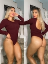 Body Marsala CANELADO Inverno elástico