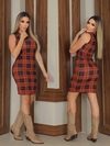 Vestido XADREZ TERRA COTA MIDI REGATA