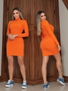 Vestido Tangerina manga longa gola alta