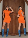 Vestido Tangerina gola alta com manguinha