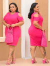 Vestido Plus Recort Pink