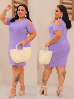 Vestido Plus Recort Lilas