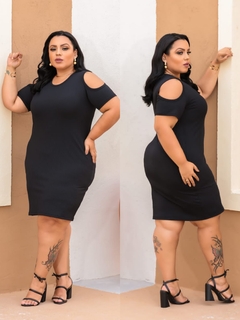 Vestido Plus Recort Preto